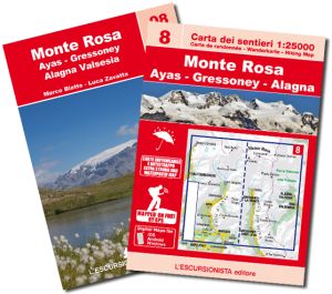08 - Monte Rosa, Ayas, Gressoney, Alagna Wanderkarte 1:25.000 WASSERFEST 2020