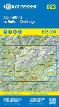 Alpi Feltrine, Le Vette, Cimonega 1:25.000