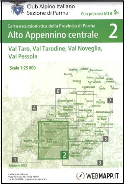 Alto Appennino Parmense centrale - Val Taro, Val Tarodine, Val Noveglia, Val Pessola f.2 1:25.000