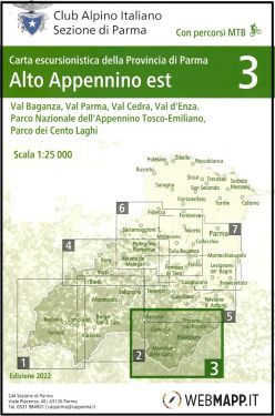 Alto Appennino Parmense est - Val Baganza, Val Parma, Val Cedra, Val d'Enza f.3 1:25.000