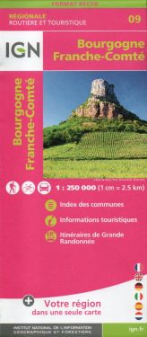 Bourgogne, Franche-Comté / Borgogna, Franca Contea 1:250.000