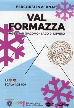 Carta scialpinistica Val Formazza, Passo San Giacomo, Lago di Devero 1:25.000