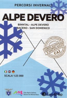 Carta scialpinistica Alpe Devero, Binntal, Baceno, San Domenico 1:25.000