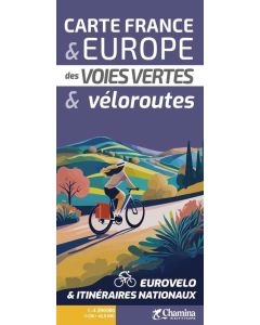 Carte France et Europe des Voies Vertes et véloroutes 1:4.200.000