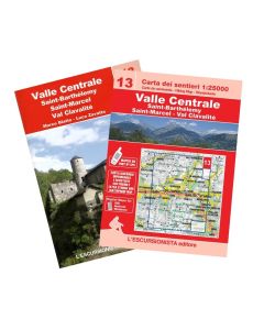 13 - Valle Centrale, Saint-Barthélemy, Saint-Marcel, Val Clavalité carta dei sentieri 1:25.000 ANTISTRAPPO 2023