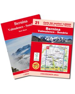 Bernina, Valmalenco, Sondrio carta dei sentieri e scialpinistica 1:25.000 ed.2015