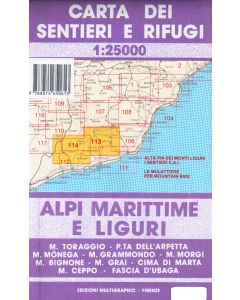 Alpi Marittime e Liguri, valli Roia, Nervia, Crosia, Argentina, del Prino 1:25.000