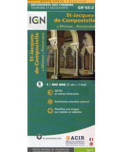 Santiago de Compostela GR65-1 - Moissac to Roncevaux / Roncisvalle 1:100.000