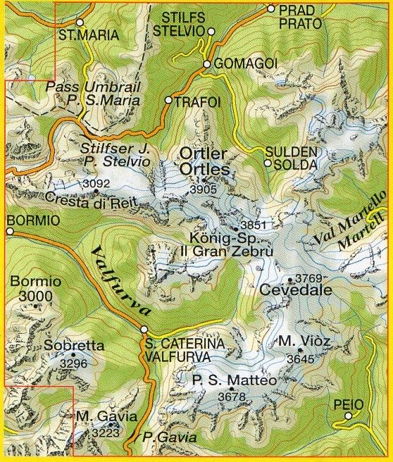 multilingue: 08 Ediz Carte topografiche per escursionisti Ortles Cevedale 1:25.000