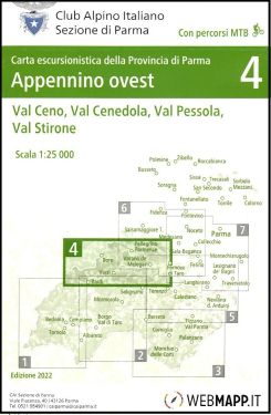 Appennino Parmense ovest - Val Ceno, Val Cenedola, Val Pessola, Val Stirone f.4 1:25.000