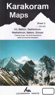 K2, Baltoro, Gasherbrum, Masherbrum, Saltoro Groups sheet 3 - 1:200.000