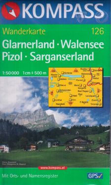 Glarnerland, Walensee, Pizol, Sarganserland 1:50.000