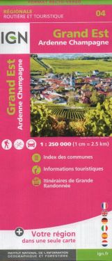 Grand Est (Ardenne-Champagne, Alsace-Lorraine) 1:250.000