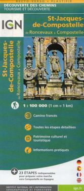 Santiago de Compostela GR65-1 - tratto spagnolo Roncisvalle - Compostela 1:100.000