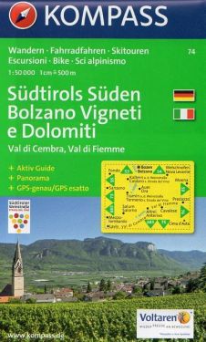 Bolzano Vigneti, Dolomiti, Val di Cembra, Val di Fiemme 1:50.000