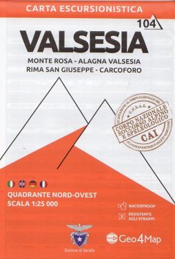 Valsesia - Monte Rosa - Quadrante Nord-Ovest 1:25.000 (104)